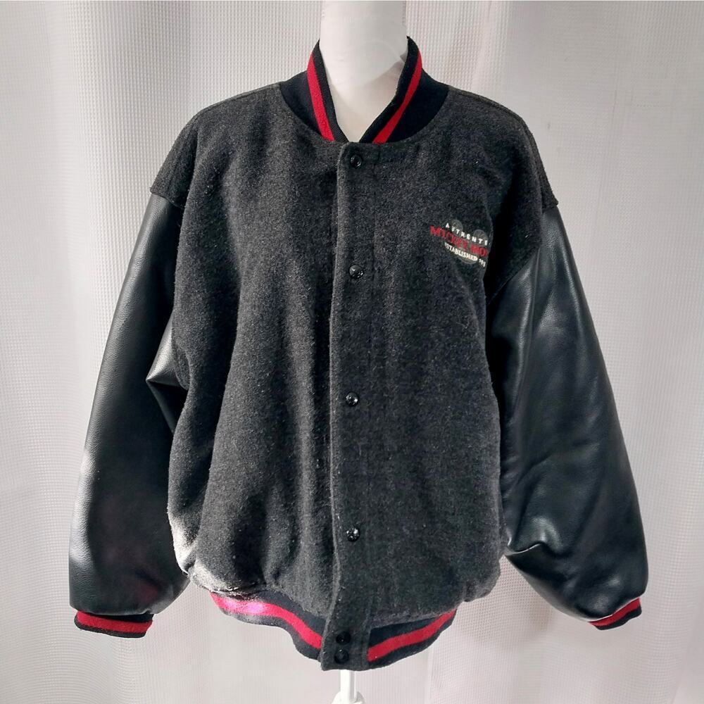 VINTAGE RARE MICKEY MOUSE! DISNEY STORE MICKEY VARSITY JACKET, RED & BLACK! SZ M - Picture 8 of 15